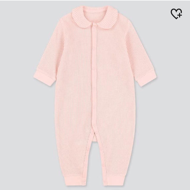 UNIQLO(ユニクロ)の新品 ワッフルカバーオール ピンク 60 キッズ/ベビー/マタニティのベビー服(~85cm)(カバーオール)の商品写真