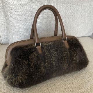 フェンディ(FENDI)の希少 FENDI セレリア ドクターズバッグ ファー(ハンドバッグ)