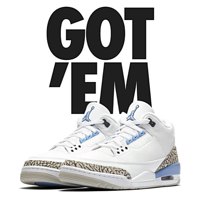 NIKE(ナイキ)のさらに値下げ！AIR JORDAN 3 RETRO “UNC”  メンズの靴/シューズ(スニーカー)の商品写真