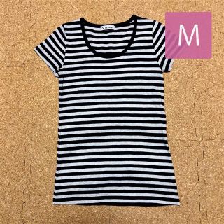 シマムラ(しまむら)の美品 しまむら Sorridere Tシャツ 半袖 ボーダー M FR314(Tシャツ(半袖/袖なし))