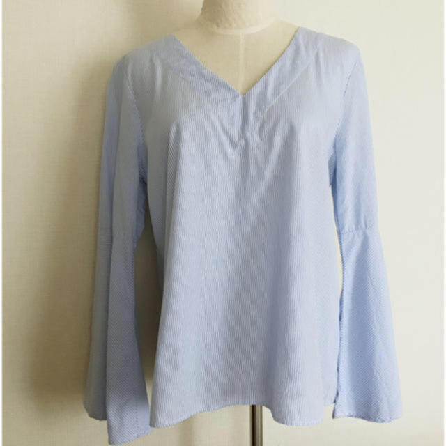 ZARA - ♡美品♡ZARA♡ベルスリーブストライプブラウス♡の通販 by love1526's shop|ザラならラクマ