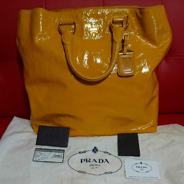 【美品】PRADA 2way パテントレザー トートバッグ