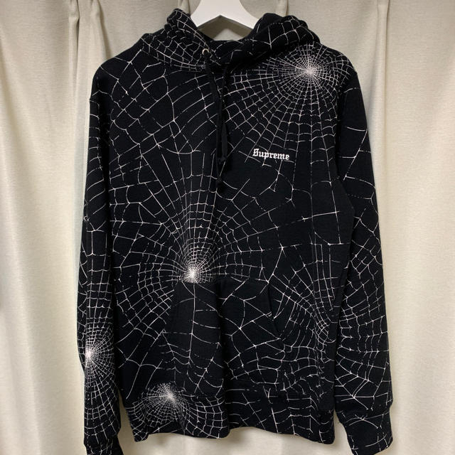 Supreme spider web hoodie 16fw M Black