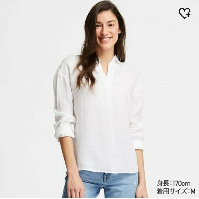 UNIQLO(ユニクロ)のUNIQLO プレミアムリネンスキッパーシャツ レディースのトップス(シャツ/ブラウス(長袖/七分))の商品写真