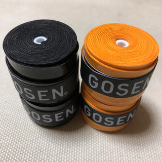ゴーセン(GOSEN)のGOSENグリップテープ 黒とオレンジ 2個ずつ 計4個(テニス)