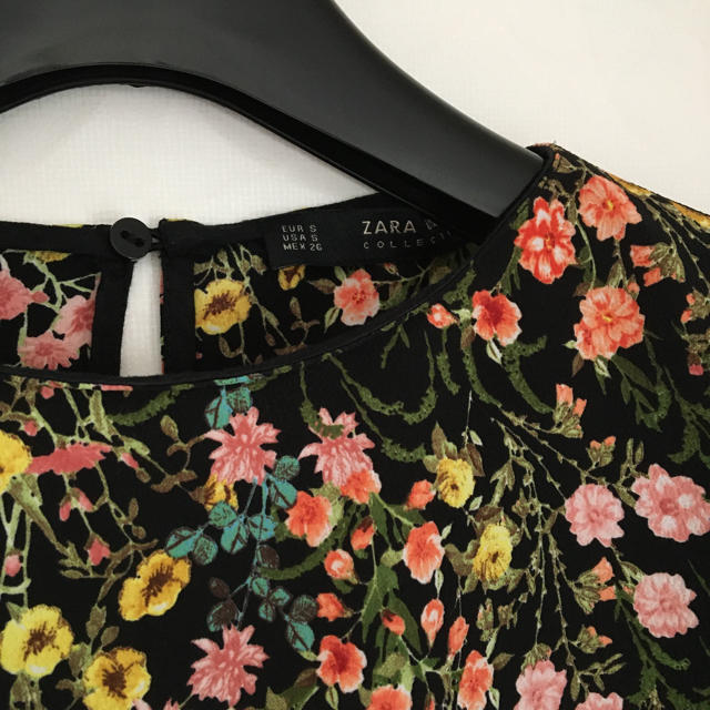 ZARA(ザラ)のZARA☆花柄フリルカットソー レディースのトップス(カットソー(長袖/七分))の商品写真