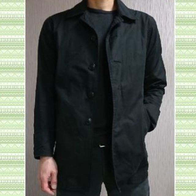 MUJI (無印良品)(ムジルシリョウヒン)の【無印良品】(S)ステンカラーコート　黒 メンズのジャケット/アウター(ステンカラーコート)の商品写真