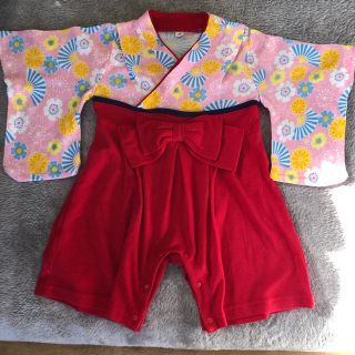 袴ロンパース　女の子用　70センチ(和服/着物)