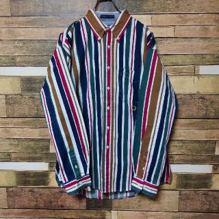 トミーヒルフィガー(TOMMY HILFIGER)の【美品】トミーヒルフィガー 90s  ボタンダウン長袖シャツ(シャツ)