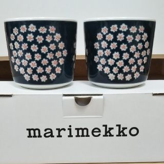 マリメッコ(marimekko)のラテマグ プケッティ ネイビーブルー ペア(食器)