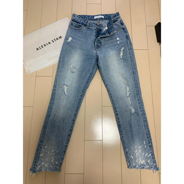 ALEXIA STAM(アリシアスタン)のALEXIA STAM Wave Foam Bleach Denim  M 26 レディースのパンツ(デニム/ジーンズ)の商品写真