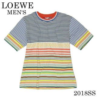 ロエベ(LOEWE)のロエベ メンズ #L 2018 SS ボーダー チェック柄 半袖 Tシャツ(Tシャツ/カットソー(半袖/袖なし))