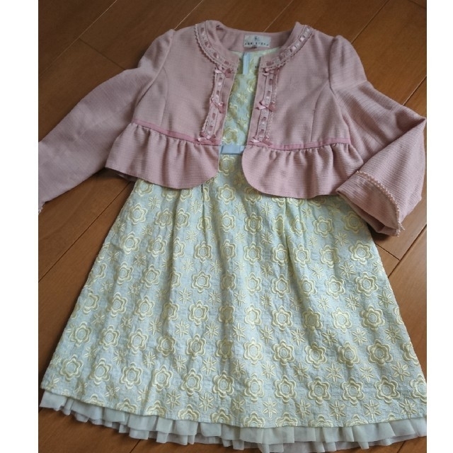 組曲 ドレス ワンピース L 120 130 新品 美品 総刺繍キッズ服女の子用(90cm~)