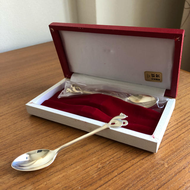 ▪️ 白金謹製 銀製スプーン イヌ 2本 STERLING SILVER 未使用の