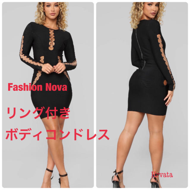 TOPSHOP(トップショップ)の新品 Fashion Nova長袖ボディコン ワンピース レディースのワンピース(ミニワンピース)の商品写真