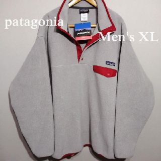 パタゴニア(patagonia)の新品 メンズXL パタゴニア シンチラ フリース スナップT グレー レッド 赤(ブルゾン)