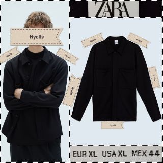 ザラ(ZARA)の新品★タグ付き★プレミアム★隠し釦ダウン★ワーク★ジャケット★シャツアウター★黒(テーラードジャケット)