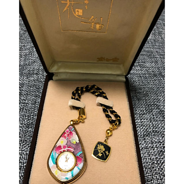 【美品】和装　京七宝焼花釉　懐中時計 レディースのファッション小物(腕時計)の商品写真