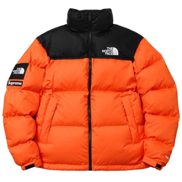 supreme north face nuptse jacket orange