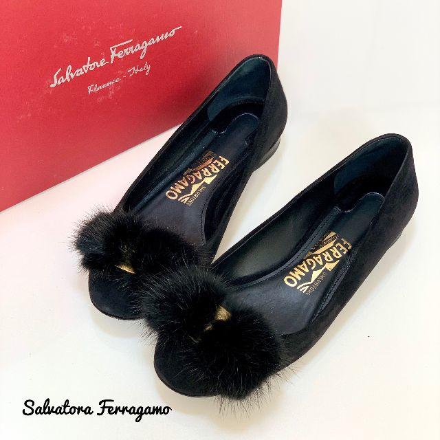 Salvatore Ferragamo - 1402 美品 フェラガモ ファー フラットシューズ