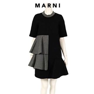 マルニ(Marni)のMARNI マルニ フリルワンピース ボンディング フレアワンピース(ひざ丈ワンピース)