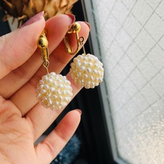 グリモワール(Grimoire)のVINTAGE EARRINGS ヴィンテージ 淡水パール イヤリング(イヤリング)