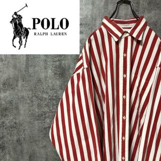 ポロラルフローレン(POLO RALPH LAUREN)の【かきくけ様専用】ポロバイラルフローレン☆コットンリネンボールドストライプシャツ(シャツ)