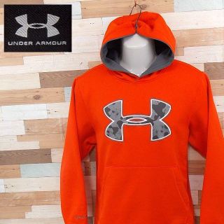 アンダーアーマー(UNDER ARMOUR)の【UNDER ARMOUR】 アンダーアーマー ロゴデザインオレンジパーカーSM(パーカー)