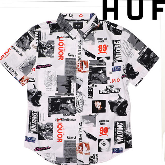 HUF ハーフジップ スウェット バラプリント ロゴ 黒 Mサイズ 人気 美品