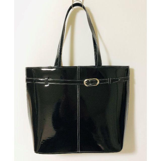 極美品 新品 未使用 皇室御用達 濱野 バッグ A4 エナメル ブラック