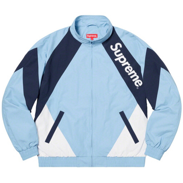 カラーL 水色 supreme paneled track jacket 20ss