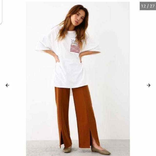 RODEO CROWNS WIDE BOWL(ロデオクラウンズワイドボウル)のfront slit pants. レディースのパンツ(カジュアルパンツ)の商品写真