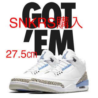 ナイキ(NIKE)のNIKE AIR JORDAN 3 RETRO Valor Blue 27.5㎝(スニーカー)