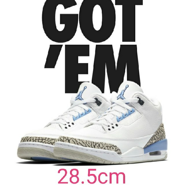 NIKE(ナイキ)のNIKE     エアジョーダン3    AIR JORDAN 3  UNC メンズの靴/シューズ(スニーカー)の商品写真