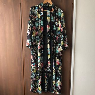 ザラ(ZARA)のZARA 花柄ロングガウン　ロングカーディガン(カーディガン)