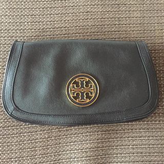 トリーバーチ(Tory Burch)の【美品・送料込 】トリーバーチ クラッチバッグ 黒(クラッチバッグ)