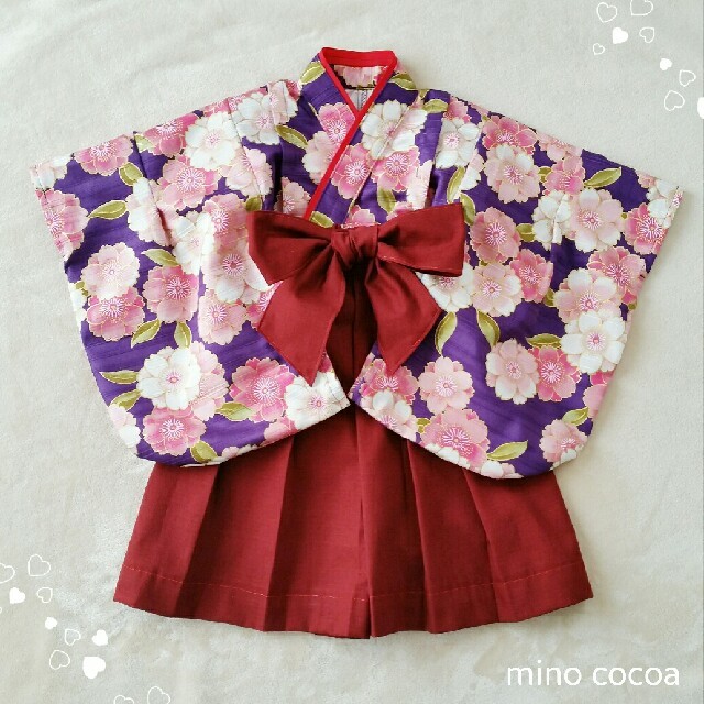 ひな祭りhandmade baby HAKAMA 80-90cm