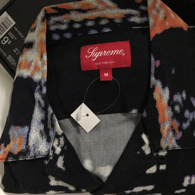 supreme city lights rayon s/s shirt M 黒