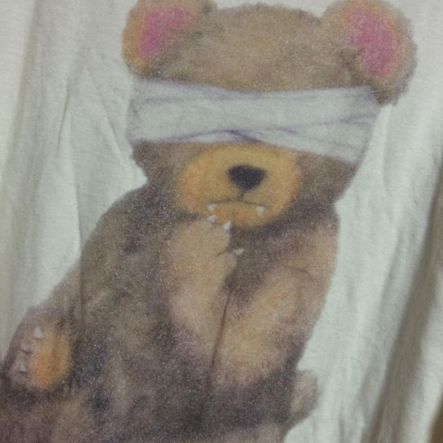 Candy Stripper(キャンディーストリッパー)の目隠しクマさんTシャツミニワンピ レディースのワンピース(ミニワンピース)の商品写真
