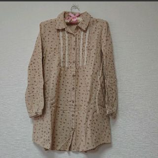 小花柄シャツワンピ♪(ひざ丈ワンピース)