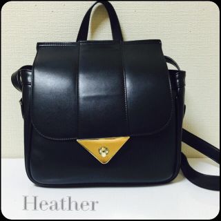 ヘザー(heather)の値下げ！ヘザー2WAYバッグ 黒(ショルダーバッグ)