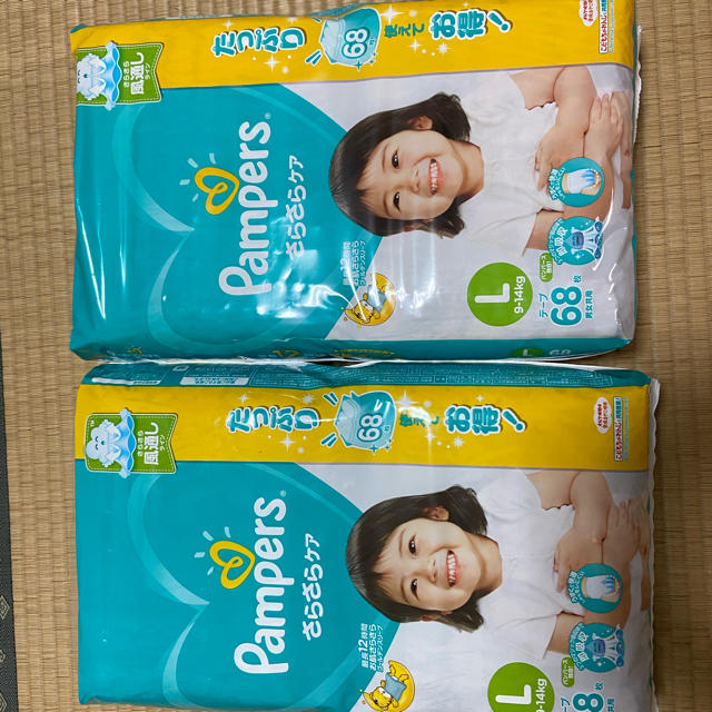 P&G(ピーアンドジー)の【未開封】パンパース オムツ テープＬ(9-14kg) 68枚×2パック キッズ/ベビー/マタニティのおむつ/トイレ用品(ベビー紙おむつ)の商品写真