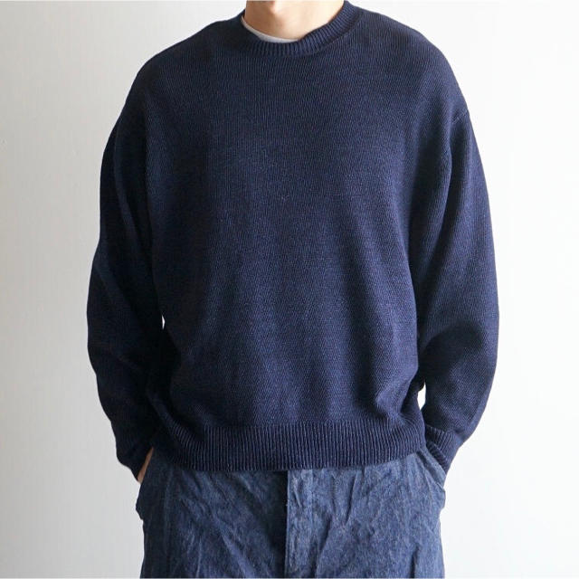 comoli インディゴクルーネックニット 20ss www.krzysztofbialy.com