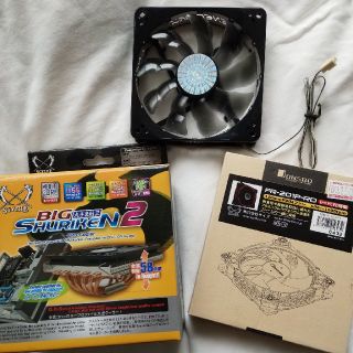 ジャンク　CPUクーラー、赤LED付きCPUファン、ケースファン(PCパーツ)