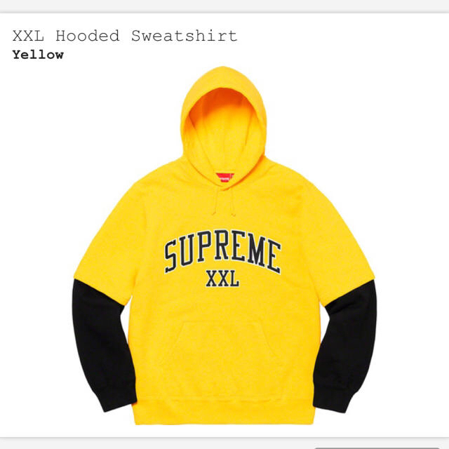 Supreme(シュプリーム)の新品 黄色 S XXL Hooded Sweatshirt メンズのトップス(パーカー)の商品写真