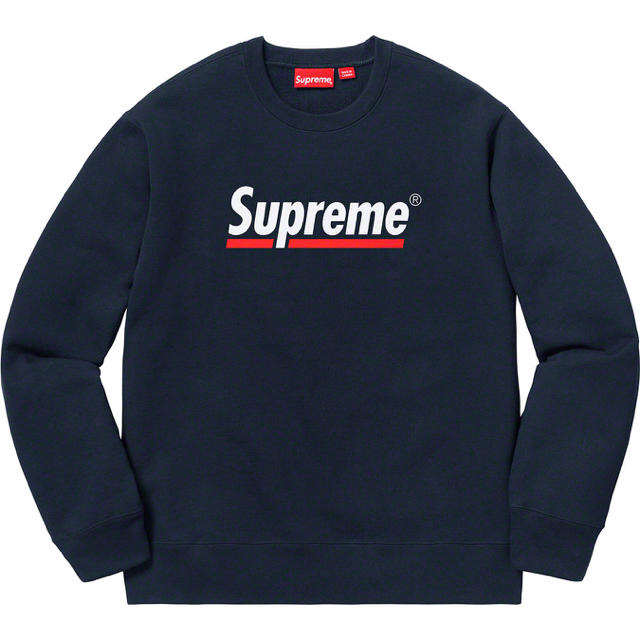 新品未使用　Supreme Underline Crewneck L Navy