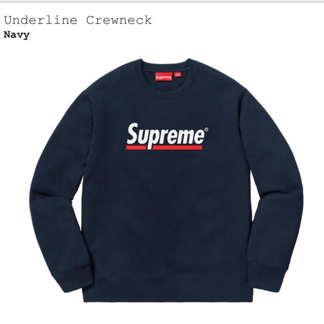 スウェットsupreme  under line crewneck XL navy