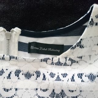 ユナイテッドアローズグリーンレーベルリラクシング(UNITED ARROWS green label relaxing)の専用　　グリーンレーベルリラクシング  カットソーブラウス  ボーダー  レース(カットソー(長袖/七分))