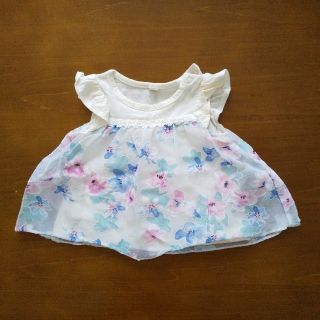 ベビー服70cm女の子花柄トップス(シャツ/カットソー)