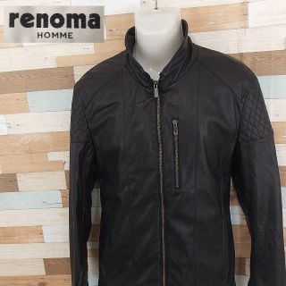 レノマ(RENOMA)の【renoma HOMME】 極美品 レノマ オム 黒レザージャケット 合成皮革(レザージャケット)